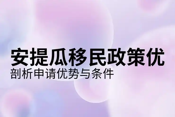 安提瓜身份在出行和资产配置上的价值